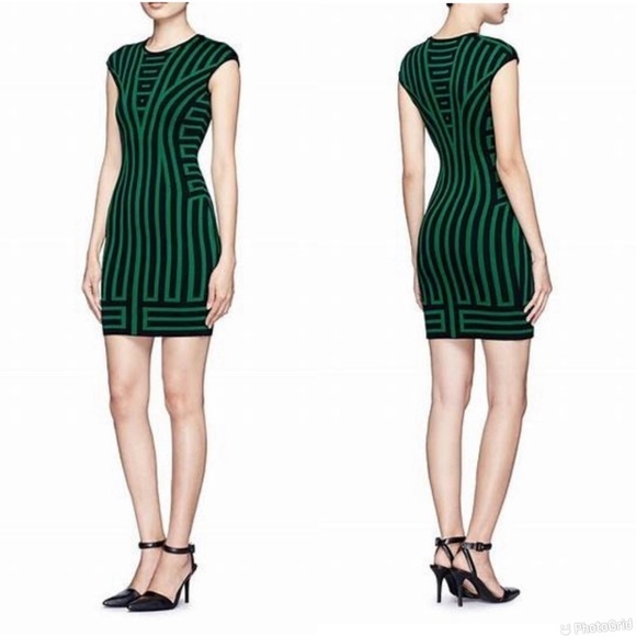 RVN Deco Stripe Jaquard Knit Sheath Dress - Picture 1 of 8